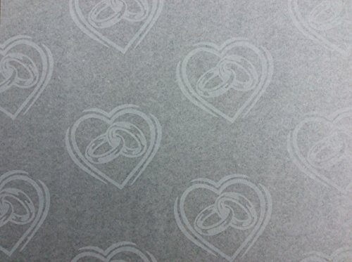 WOW cœurs et anneaux de mariage Imprimé Feuille...