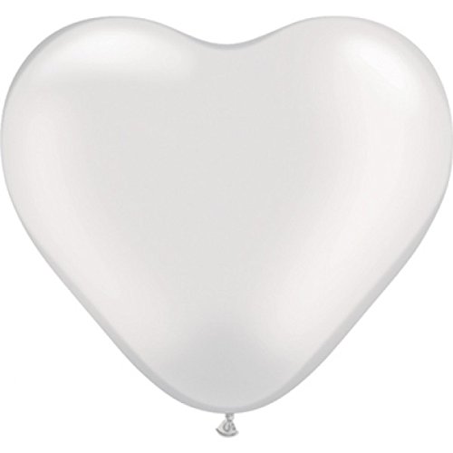 Lot de 10 Ballons COEUR BLANC 26cm - Mariage An...