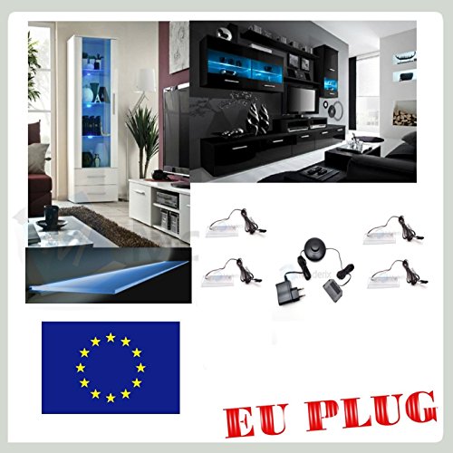 4 x LED éclairage, Verre Vitrine Bleu Smd LEDs éclairage Pour Chant en 0634563933514 GTV