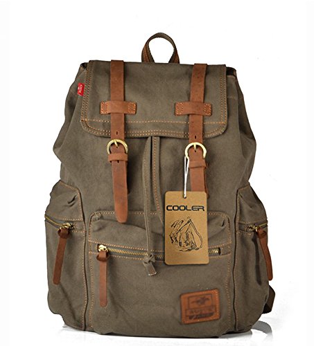 COOLER(TM) Sac en Toile et Cuir Sac à Dos Carta...