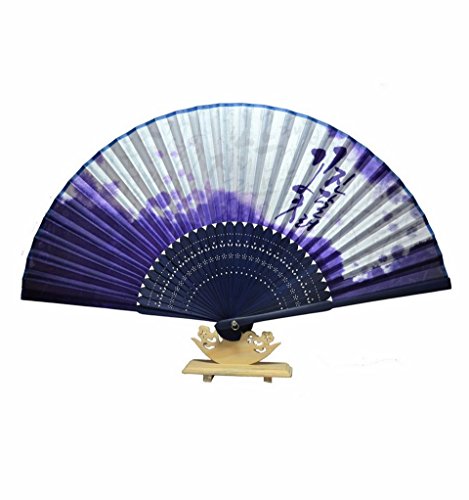 Mykoreangift Eventail asiatique violet en tissu ramie, léger et résistant. Peint à la main, art traditionnel Coréen 0634654847522 (0634654847522)
