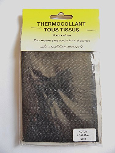 Thermocollant tous tissus jean noir 12 cm x 45 cm