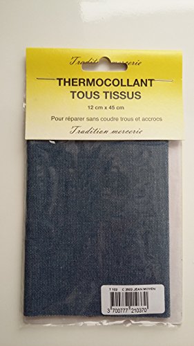 Thermocollant tous tissus bleu jean 12 cm x 45 cm