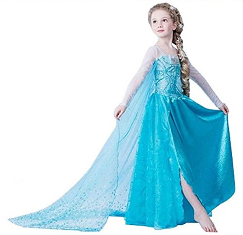 Filles reine des neiges princesse partie costumée déguisements robe de soirée fr-dress-sep302 (4-5 ans, fr-sep302) 0635292562204 ELSA & ANNA