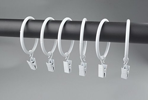 Lot de 14 Anneaux de Rideau avec Pince et Croch...