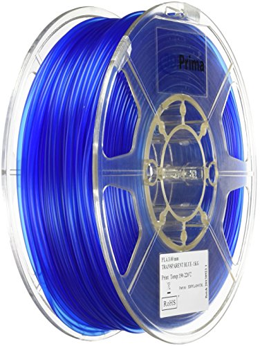 PrimaPLA Filament pour imprimantes 3D - PLA - 3mm - 1 kg bobine - Bleu Transparent 0635346301056 3D Prima