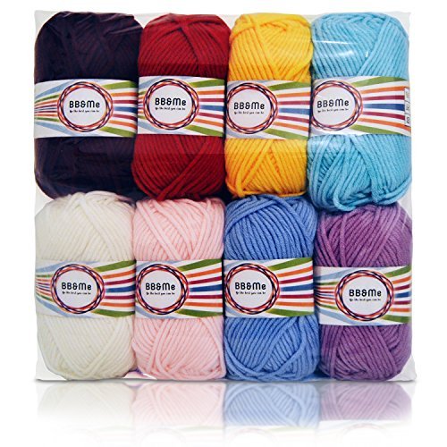 BB&Me Lot de 8 pelotes de laine peignée 100% laine acrylique 50 g code EAN 0636276924025 