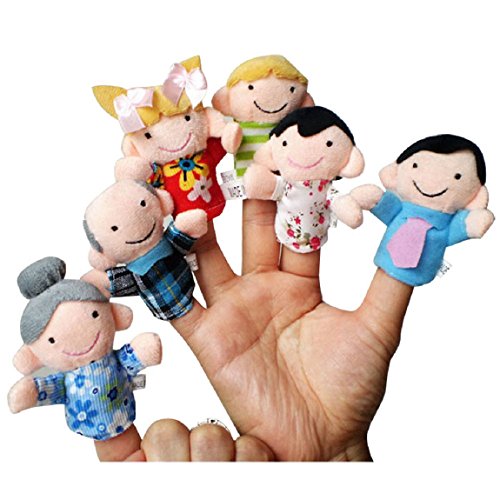6pcs nouvelle famille douce membre marionnettes...