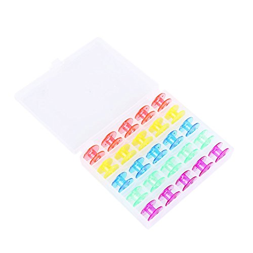 Candoran candoran Lot de 25 bobines en plastique Machine à coudre bobines pour Brother Singer Janome Elna avec une boîte en plastique 0636900162441 (0636900162441)