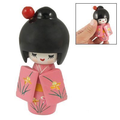 Shyly Smiling Girl Kokeshi poupée en bois Décor...