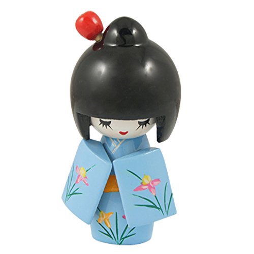 Fleur Ciselée Baby Blue Kimono Kokeshi poupée j...