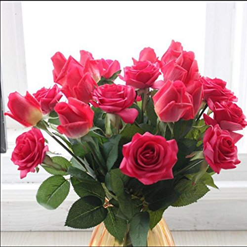 Fleur artificielle bouquet fleur de rose et feu...