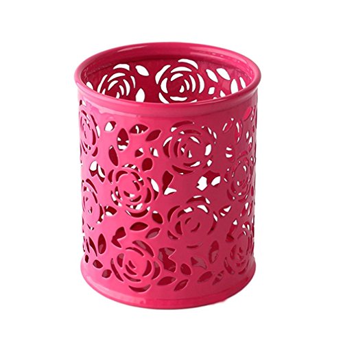 Oydens Ciselé Pot à Crayons en Métal avec Style de Roses (Rouge) 0637665129397 Oyedens