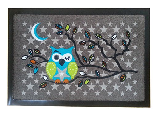 Tapis paillasson motif chouette cat dog chien ou chat en forme de chouette, turquoise 0639112416470 Trendprodukteshop