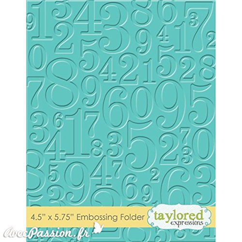 Classeur gaufrage taylored fond nombres 12 x 15 cm
