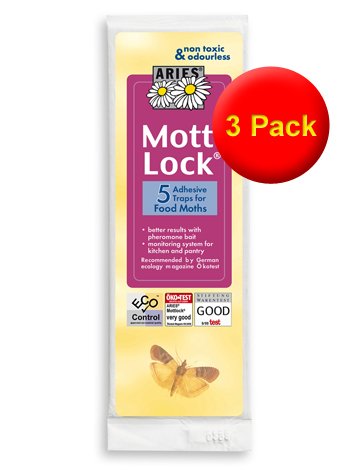 Moth Prevention Lot de 3 boîtes de rangement Mottlock Piège à mites 5 pièges-unités Par lot-Naturel, sûr, Non toxique et antimites alimentaires Trap. protéger votre garde-manger code EAN 0639713389968 