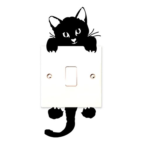 Chat - stickers muraux - interrupteur décor - s...