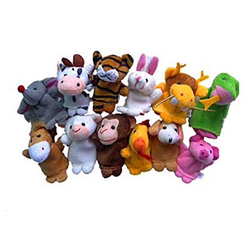 Tonsee 12pcs doigt animaux marionnettes en pelu...