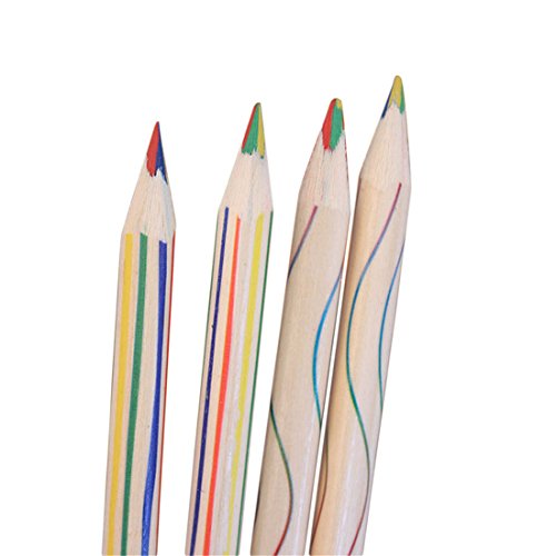 10pcs rainbow color pencil 4 en 1 crayons de co...