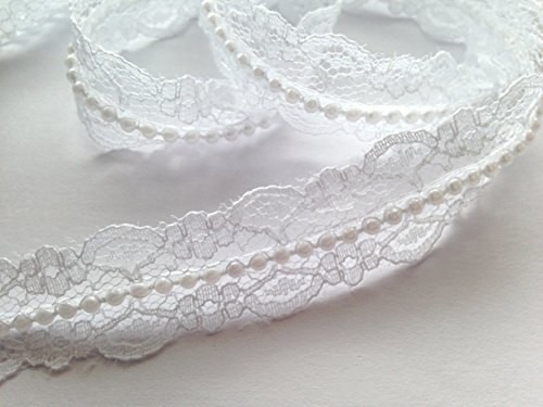 Exclusive Ruban en dentelle avec perles 20 mm