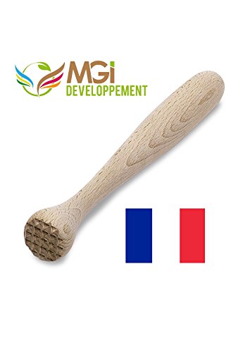 pilon à cocktail avec hachoir intégré en bois m...