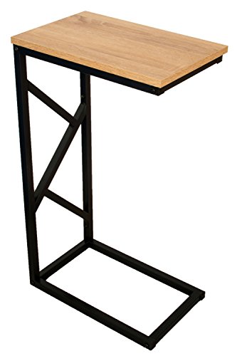 bonVIVO BonVIVO® Table d'appoint GIORGIO- Aspect bois moderne avec châssis en acier noir 0641361340765 (0641361340765)