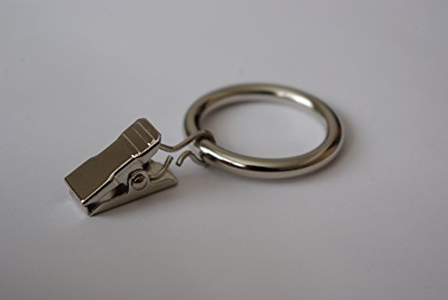 Clips Anneaux pour Rideaux Ø35mm Argenté Brillant