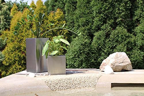 hogartrend Beau et élégant pot de fleurs acier inoxydable satiné modèle Q5 et Q6 (H3Q6 28X28X80) 0642213307042 (0642213307042)