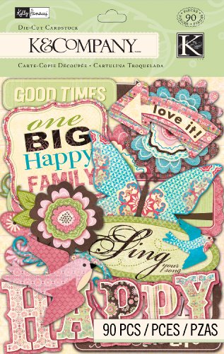 Fleur de papier-carton découpées 90/Pkg-mots & ...