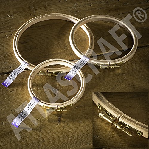 Trio de Cercle à broder en bois - 10, 12,5 et 1...