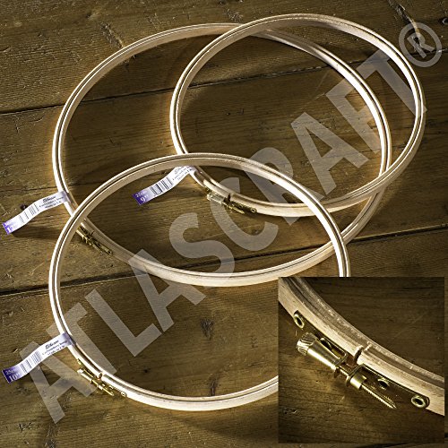 Trio de Cercle à broder en bois - 23, 25 et 30 ...