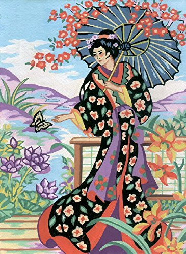 grafitec Imprimé Tapisserie/Kit de point - Geisha avec parasol 0643989698785 Grafitec/Anchor grafitec Imprimé Tapisserie/Kit de point - Geisha avec parasol 0643989698785 Grafitec/Anchor