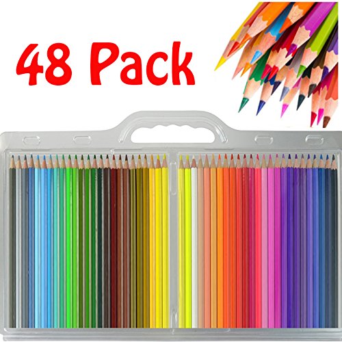Kreativ 48 crayons de couleur haute qualité pour adultes. Crayons de couleur pour livres à colorier pour adultes. Ensemble de démarrage convenable aux artistes et aux enfants également. Le meilleur ensemble de crayons de couleur, parfait pour tous les types de dessins et d'arts code EAN 0644221078068 
