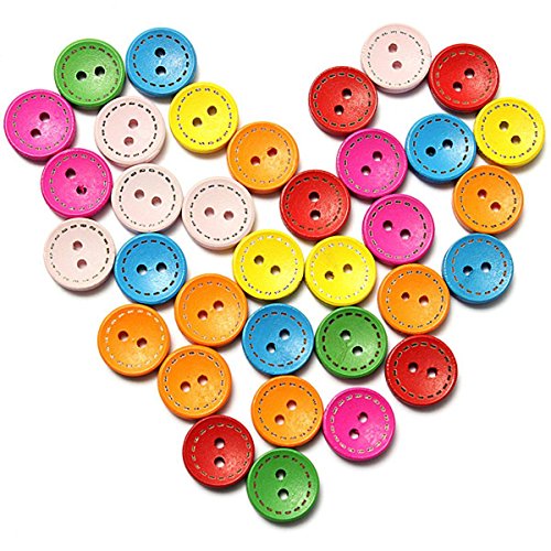 KINGSO 100 Pcs 15mm Rond Boutons Mercerie Coutu...