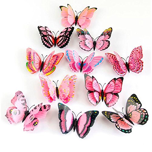 Vovotrade 12x 3D papillon Autocollant Mural Aim...