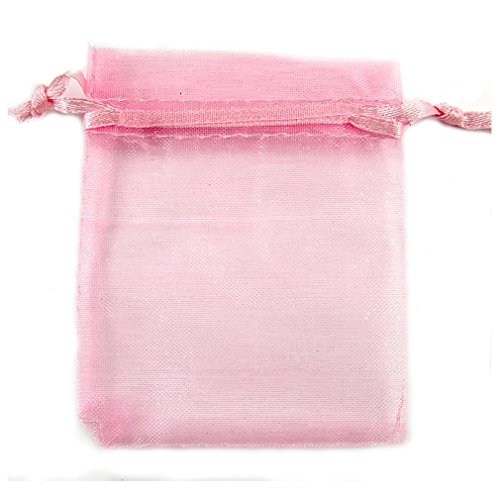 5 x Rose satin cordon Organza des sacs-cadeaux ...