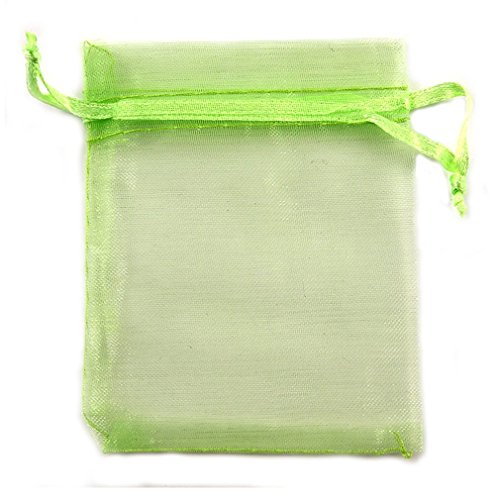 1 x Vert clair satin cordon Organza des sacs-ca...