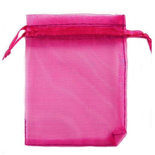 The Cufflink Shop 5 x Fuchsia satin cordon Organza des sacs-cadeaux aumonière de bijouterie, sacs de mariage - 15 x 20 cm code EAN 0644558657011 