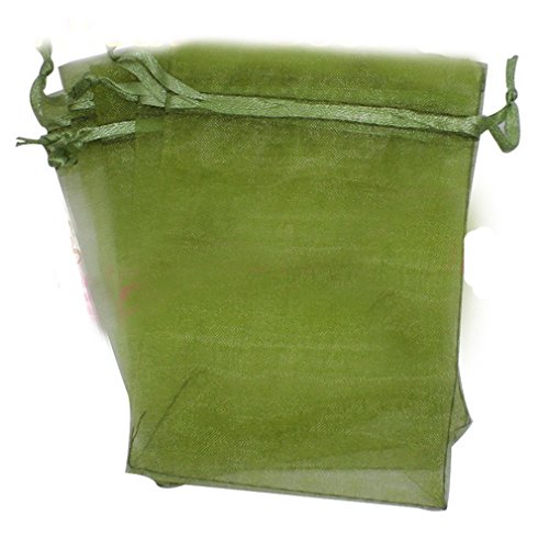 1 x Olive verte satin cordon Organza des sacs-c...