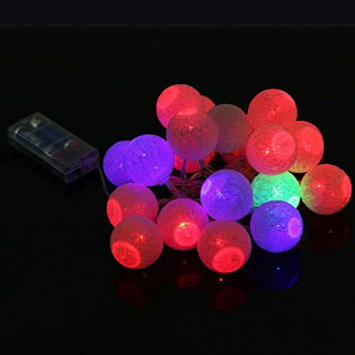 2.3m 20led cotton ball string lights party wedd...