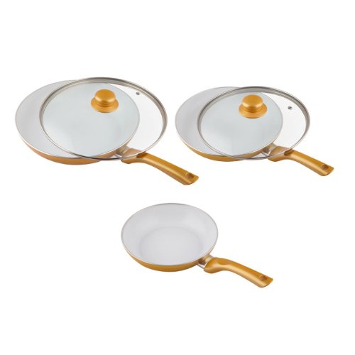 Ceramicore GOLD - Poêles ceramique Set de 5pcs 0644812022784 Ceramic Gold Ceramicore GOLD - Poêles ceramique Set de 5pcs 0644812022784 Ceramic Gold