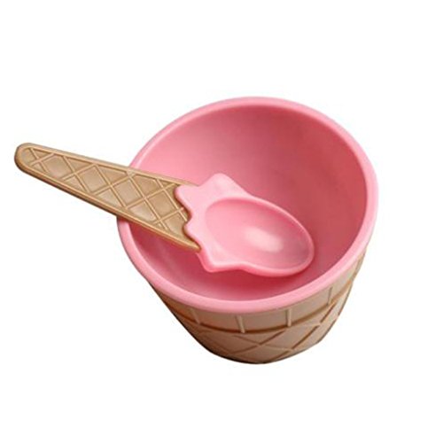 Plastique Crème Glacée Bols Spoons Set Dessert ...