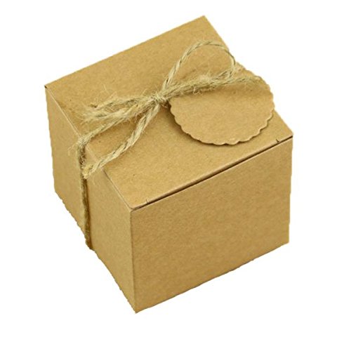 50pcs Kraft Boîtes de Bonbons avec des étiquett...