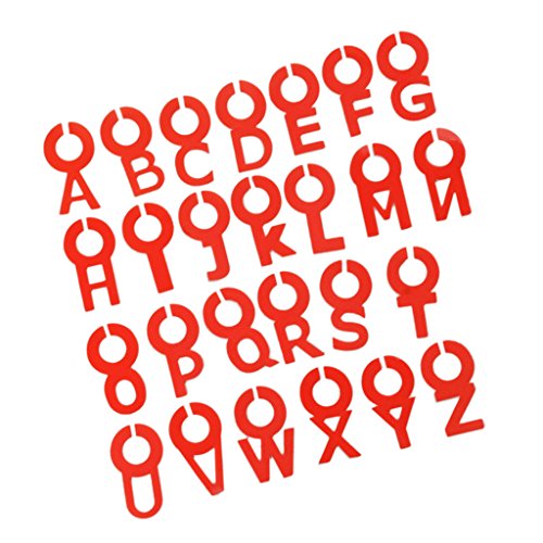 Générique 26pcs Silicone Lettre D'alphabet à Identifier Tasse Marque-verres à Vin Fourniture Soirée - Rouge code EAN 0645038588429 