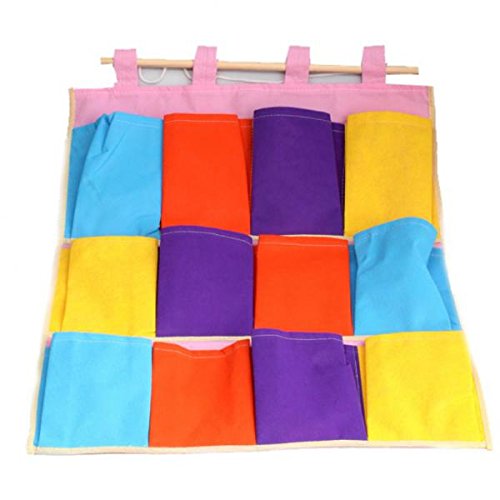 Sac Stockage Suspendu en Toile 12 Pochese 3 Cou...