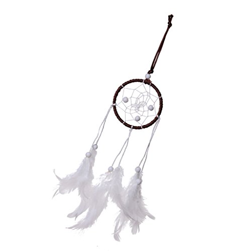 Mini-brun Plume Dream Catcher Attrape-Rêve Blan...