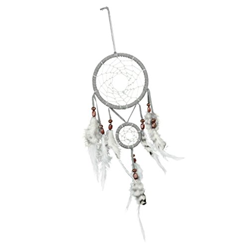 Cru Gris Décor Plume Dream Catcher Attrape-Rêve...