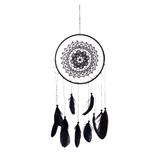 Suspendu Dream Catcher Avec Plumes Noir Attrape...