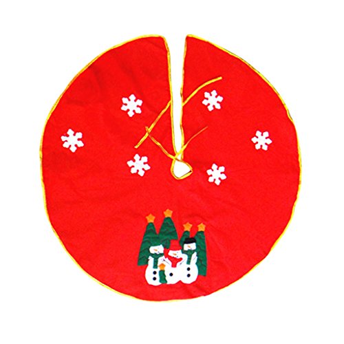 Générique Couvre-pied de Sapin Christmas Tree Skirt Motif 2/3 Bonhomme de Neige Flocons de Neige Décor Noël-90cm - Multicolore3, 90cm code EAN 0645038628194 