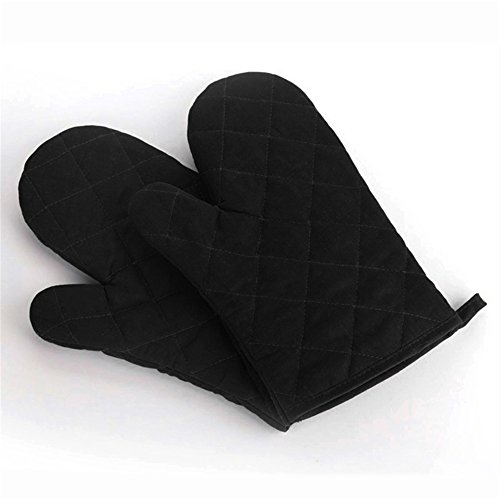 Fami Home assistant Fami Gants 2Pcs Coton résistant à la chaleur du four à micro-ondes GANTS de cuisine (Noir) code EAN 0645191582975 